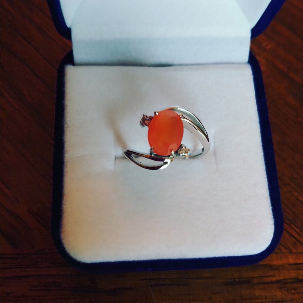 925 Carnelian Gemstone Ring